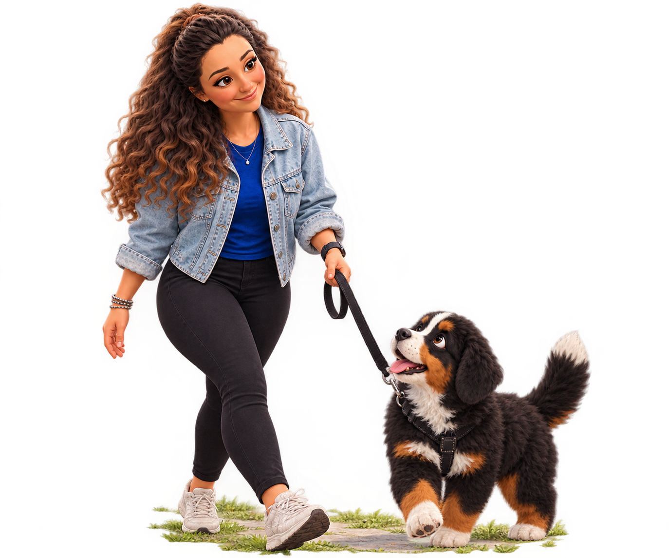 Sam paseando con Ivy en el parque